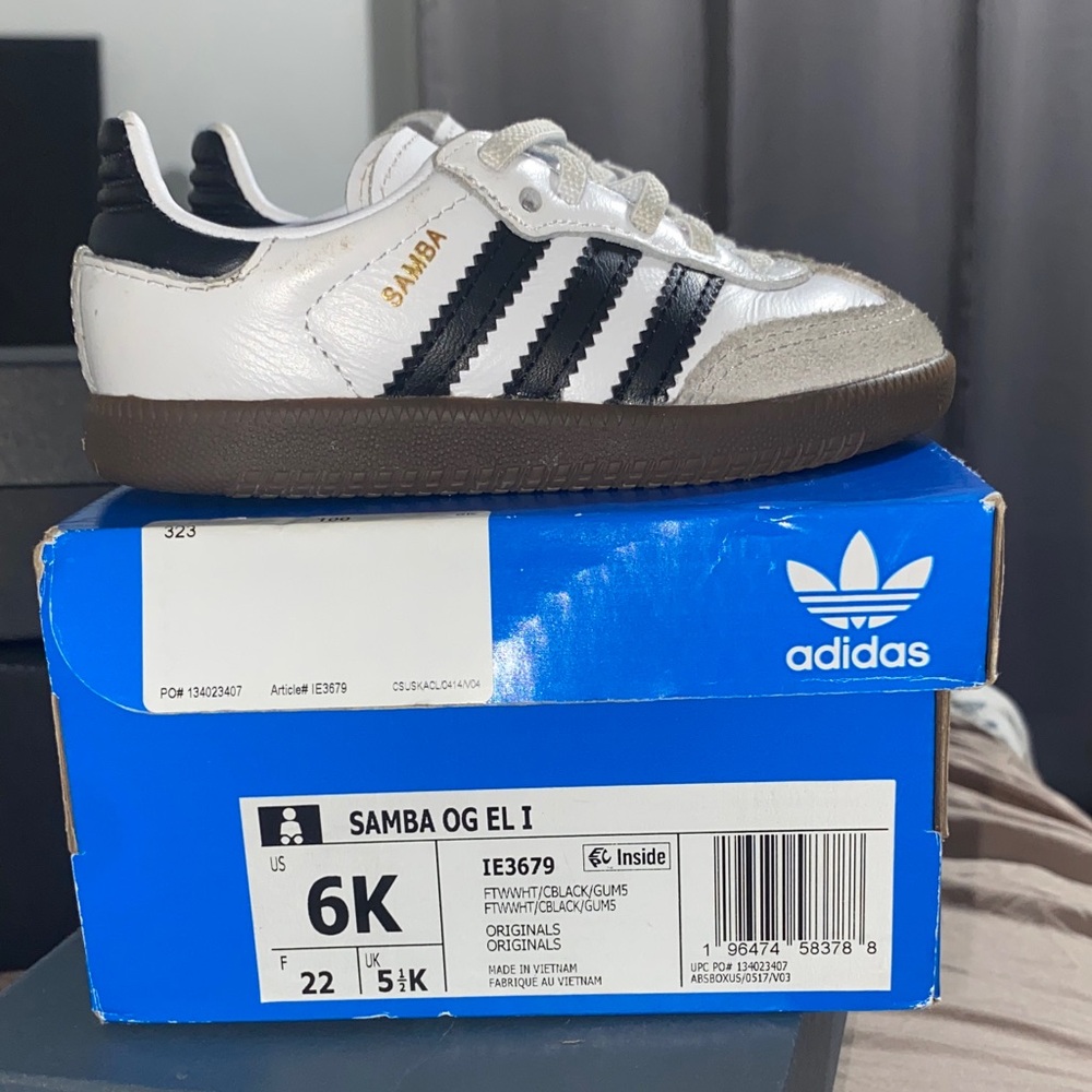 Adidas Samba OG Kids Sneakers - Black, White, and Brown